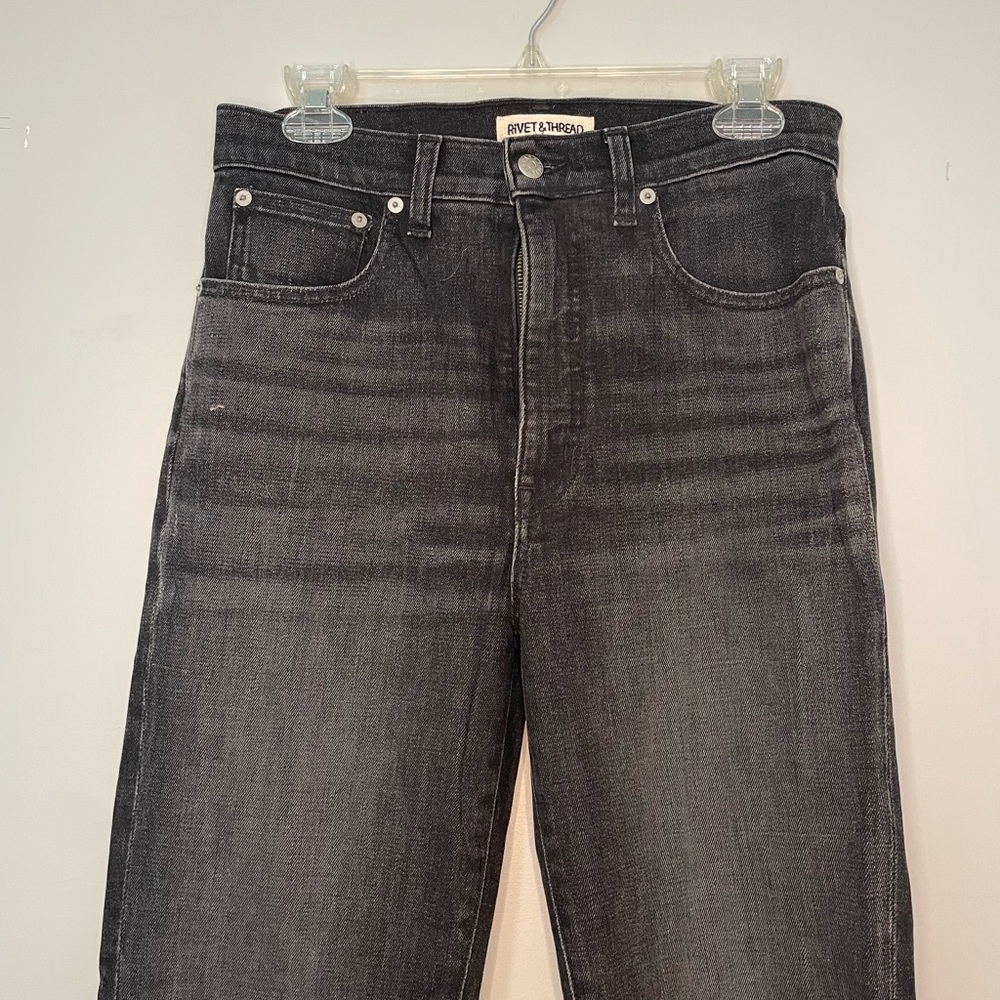 Rivet & Thread - Black Denim Jeans with Raw Hem